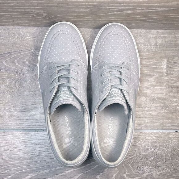 Nike SB Zoom Stefan Janoski Men’s Sz 9 Gray White Canvas PRM Polka Dot Sneakers - Picture 5 of 11